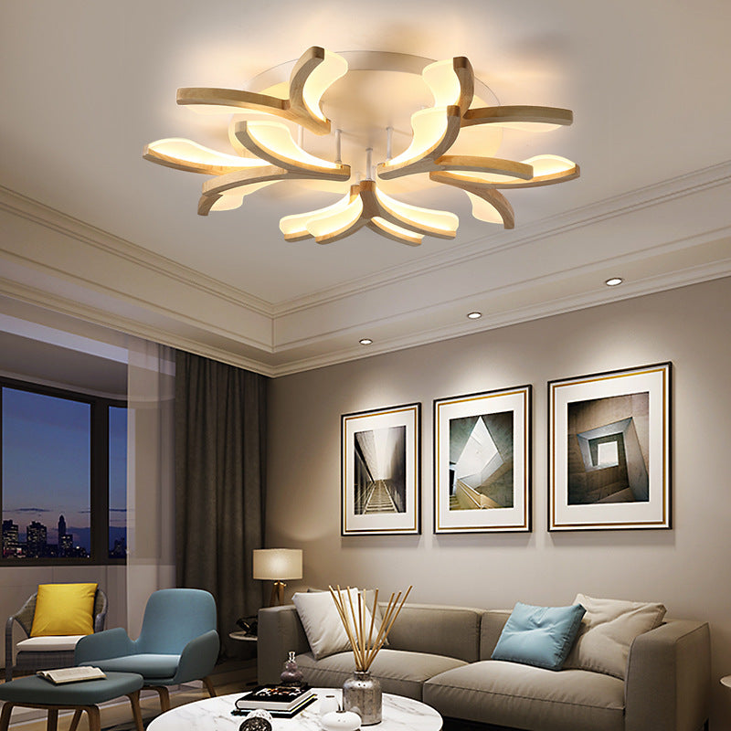 Scandinavian Branch Flower LED Semi-Flush Mount