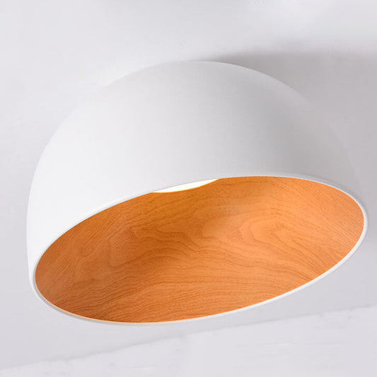 Wooden Bowl Iron Flush Mount