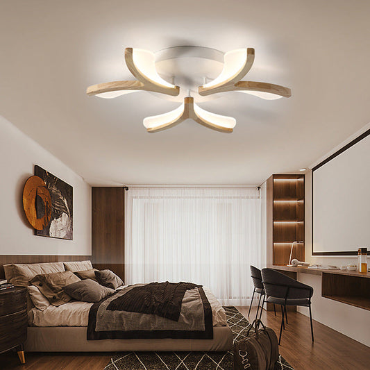 Scandinavian Branch Flower LED Semi-Flush Mount