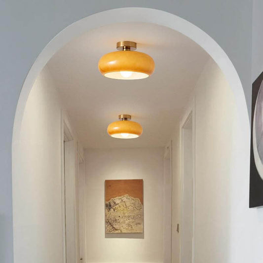 Retro Copper Glass Pendant Light