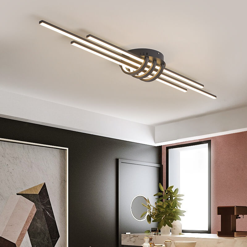 Modern Minimalist Long LED Flush Mount