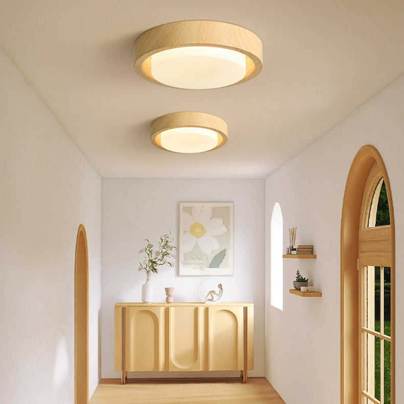 Japanese Wood Grain LED Flush Mount