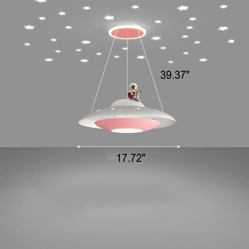 Flying Saucer Astronaut Kids Chandelier