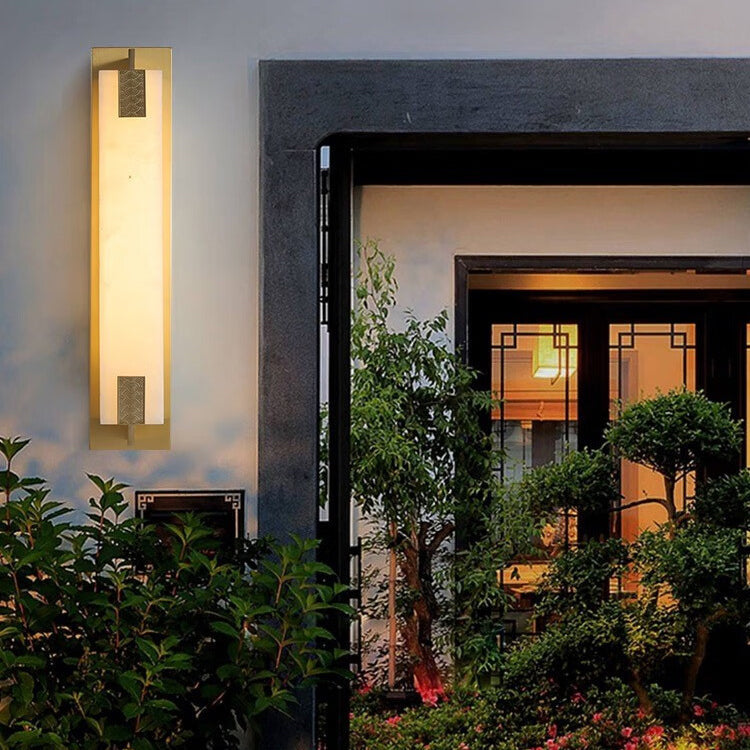 Copper Marble Outdoor Wall Sconce