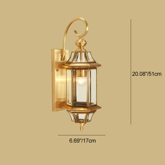Brass Glass Polygonal Wall Sconce