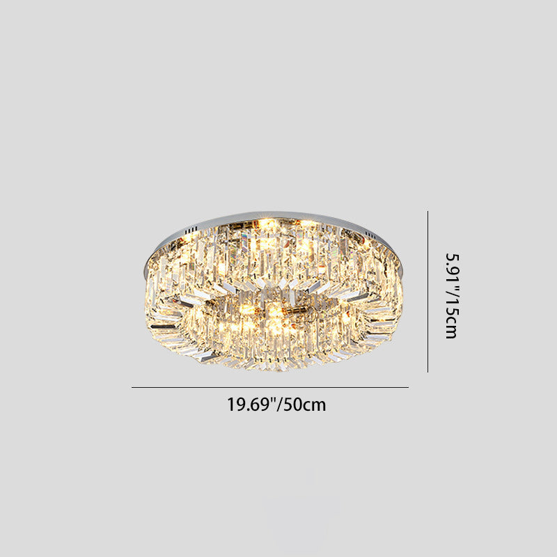 Round Crystal LED Flush Mount Ceiling Light