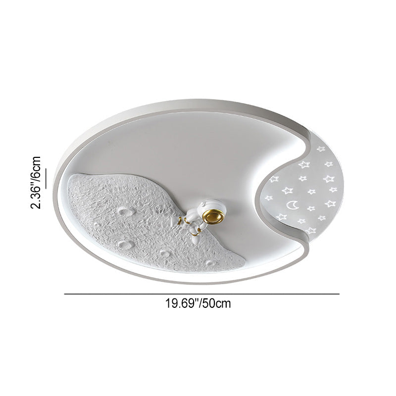 Moon Astronaut Flush Mount Light