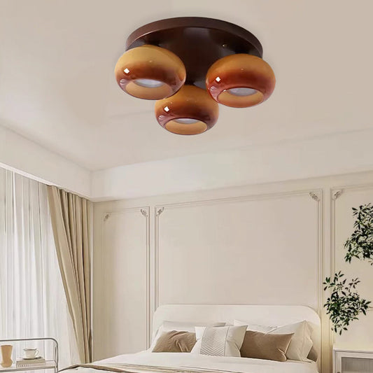 Retro Oval Iron & Glass Ceiling Light