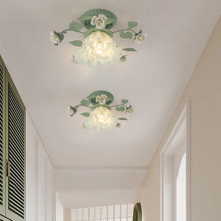 Bellflower Leaf Semi-Flush Light