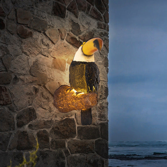 Toucan Owl Resin Outdoor Wall Sconce