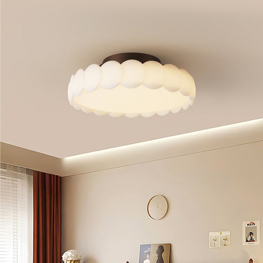 French Round Iron Semi-Flush Light