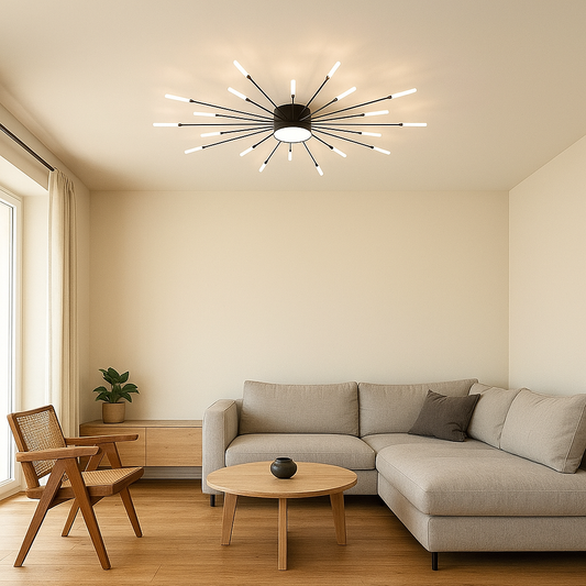Nordic Round Semi-Flush Ceiling Light
