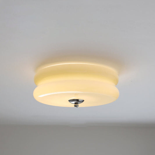French Minimalist Cream Glass LED Light