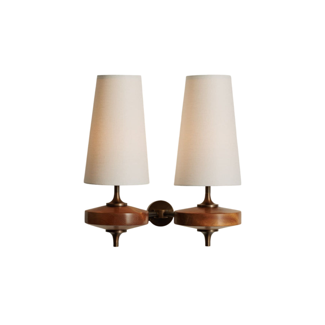 Hour Rho Twin Wood Wall Lamp