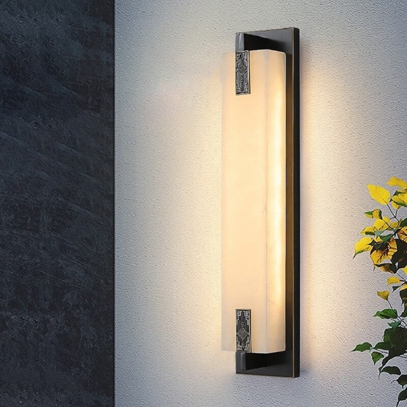 Copper Marble Outdoor Wall Sconce