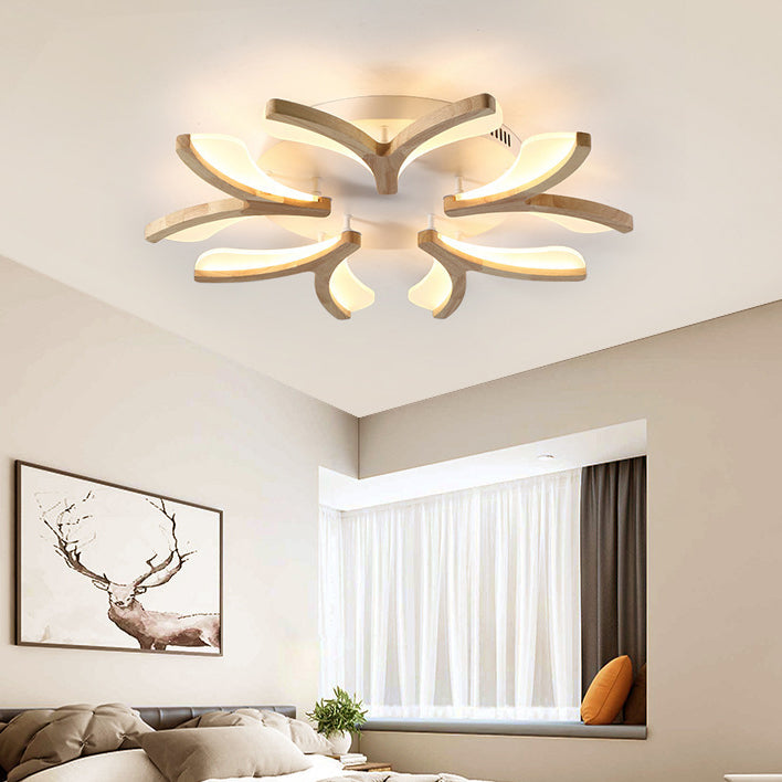 Scandinavian Branch Flower LED Semi-Flush Mount
