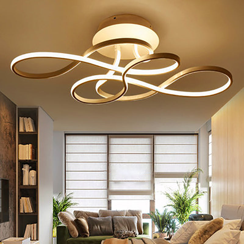 Irregular Strip LED Semi-Flush Light