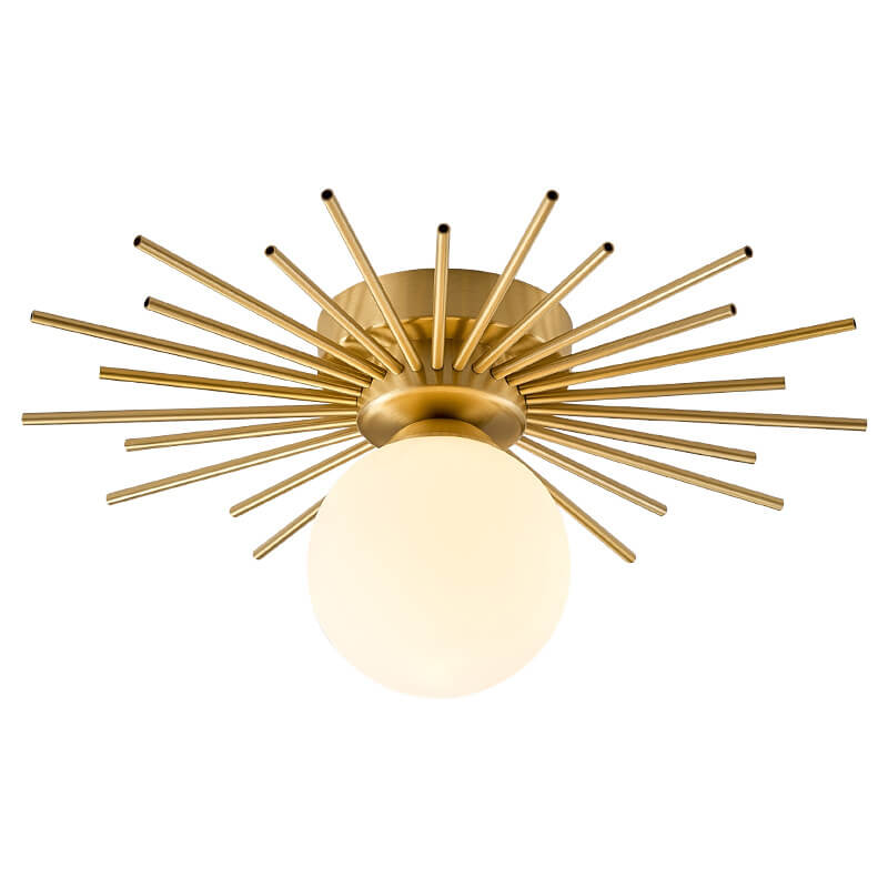Glass Ball Semi-Flush Mount Light
