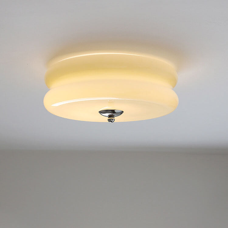 French Minimalist Cream Glass LED Light