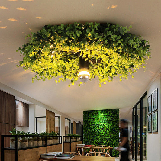 Green Plant Flush Mount Ceiling Light