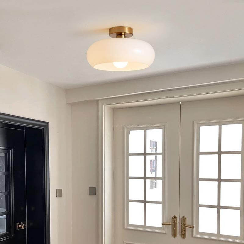 Retro Copper Glass Pendant Light