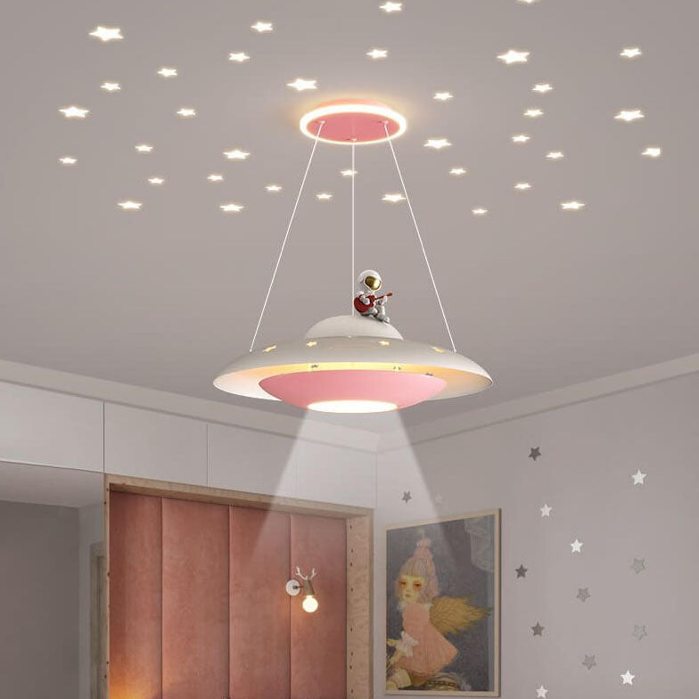 Flying Saucer Astronaut Kids Chandelier