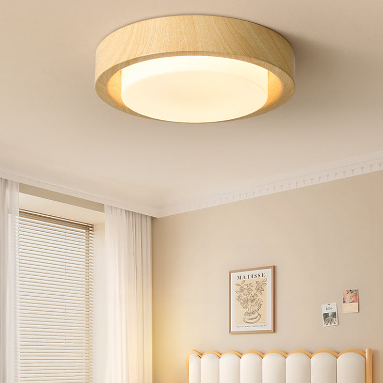 Japanese Wood Grain LED Flush Mount