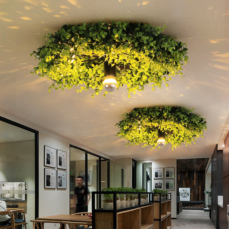 Green Plant Flush Mount Ceiling Light