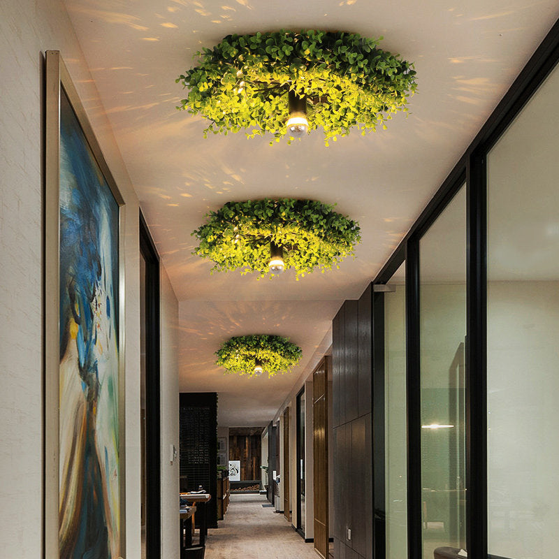 Green Plant Flush Mount Ceiling Light