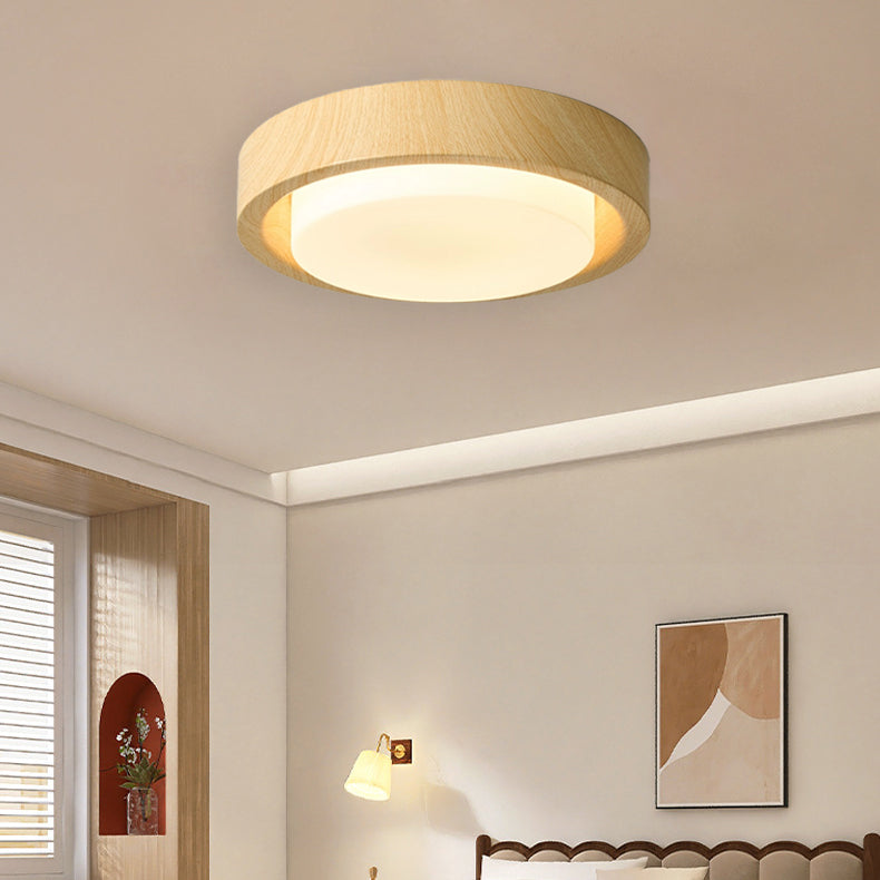 Japanese Wood Grain LED Flush Mount