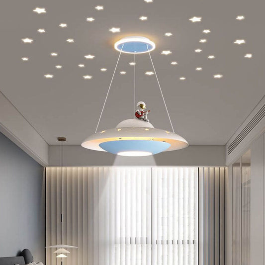 Flying Saucer Astronaut Kids Chandelier