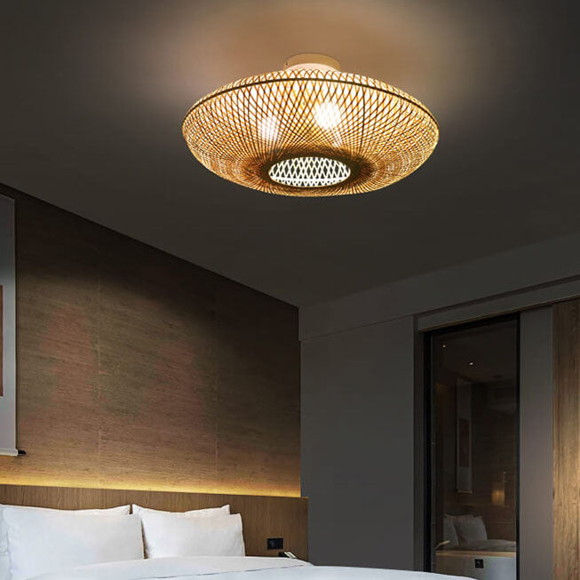 Japanese Bamboo Flying Saucer Light