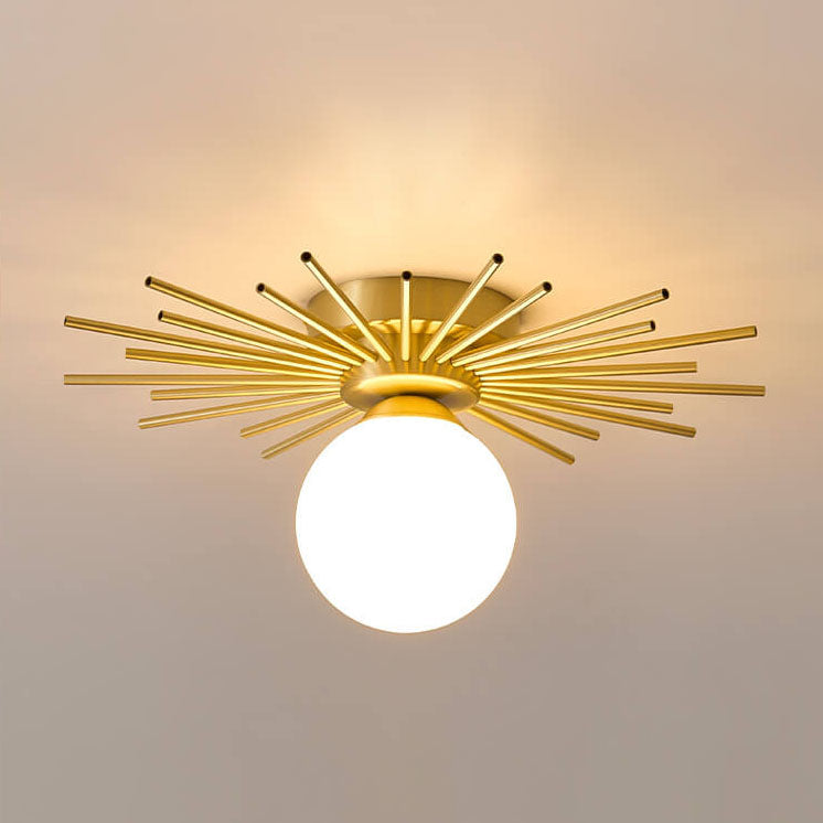 Glass Ball Semi-Flush Mount Light