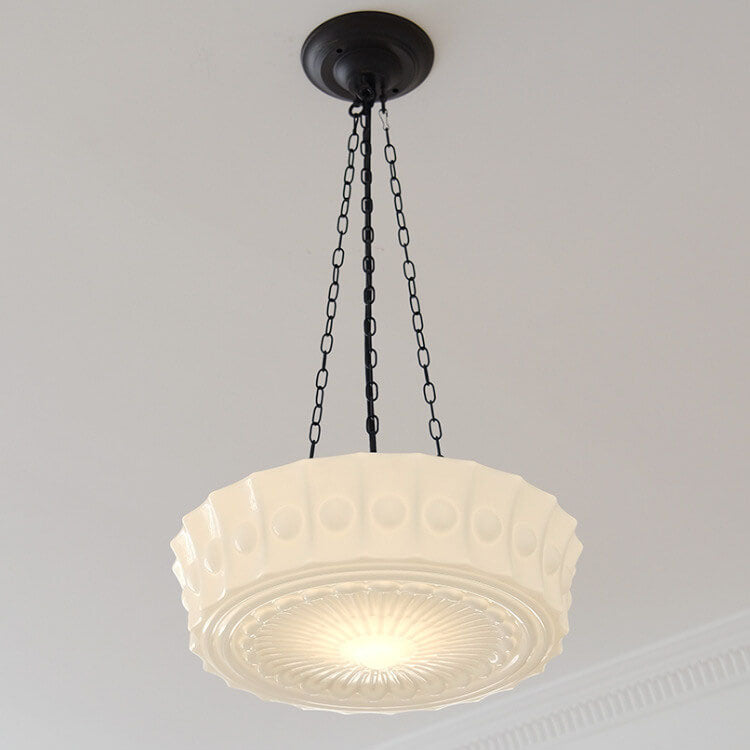 French Drum Semi-Flush Ceiling Light