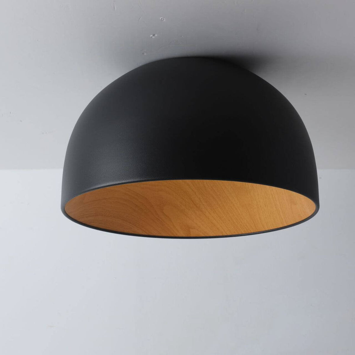 Wooden Bowl Iron Flush Mount