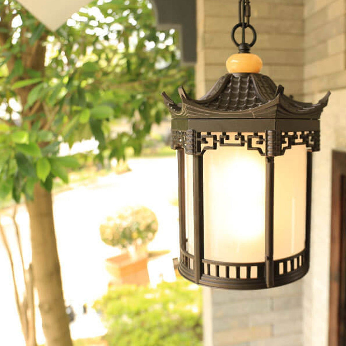 Hexagonal Lantern Outdoor Patio Pendant