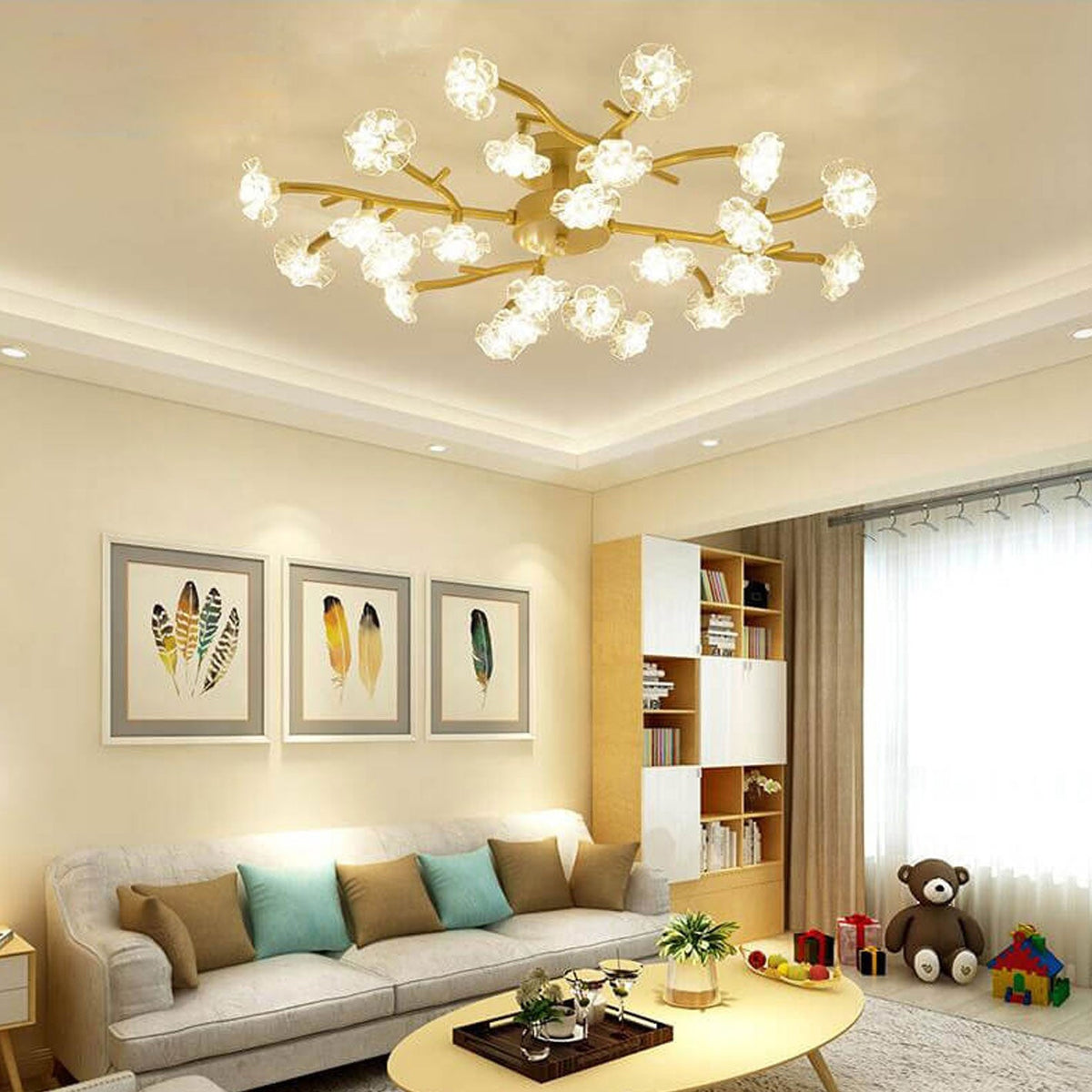 Plum Blossom Branch LED Semi-Flush Mount