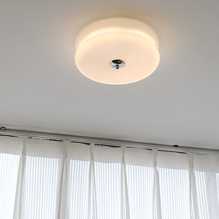French Minimalist Cream Glass LED Light