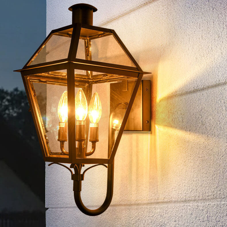 Industrial Glass Lantern Outdoor Sconce