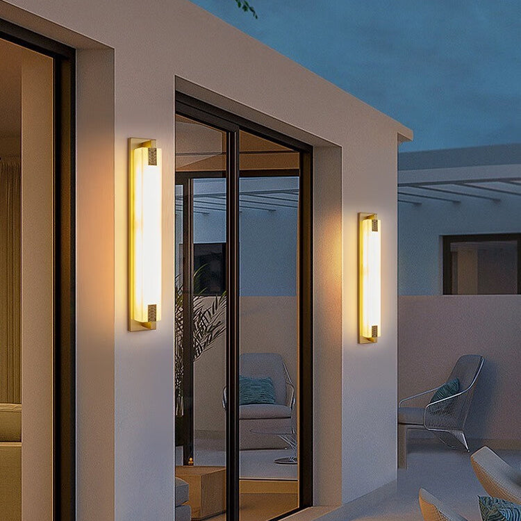 Copper Marble Outdoor Wall Sconce