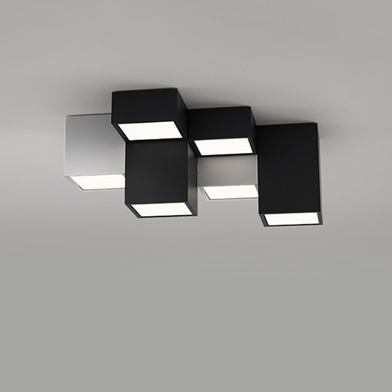 Minimalist Cube Flush Mount Light