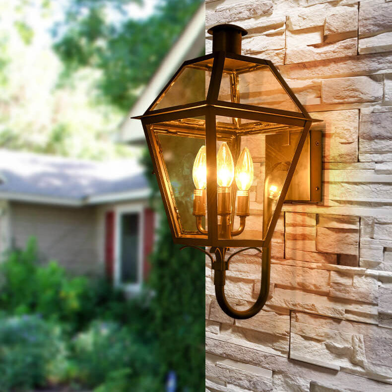 Industrial Glass Lantern Outdoor Sconce