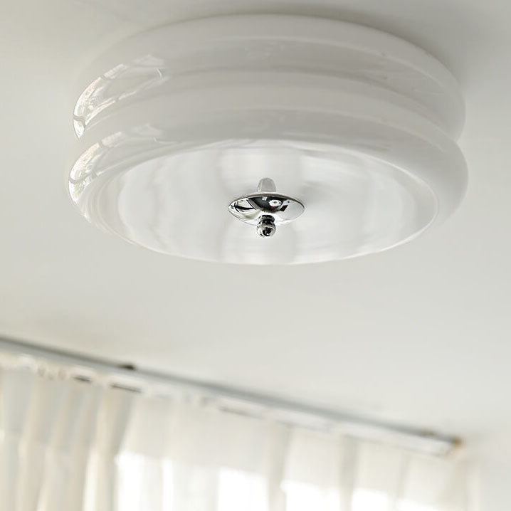 French Minimalist Cream Glass LED Light