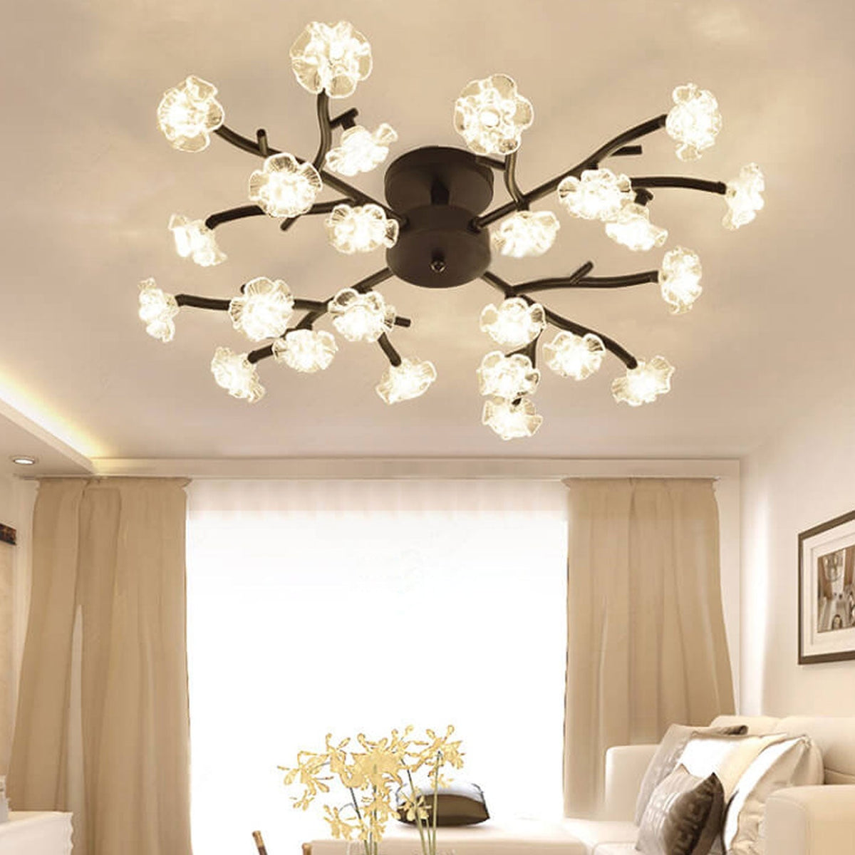 Plum Blossom Branch LED Semi-Flush Mount