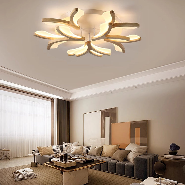 Scandinavian Branch Flower LED Semi-Flush Mount