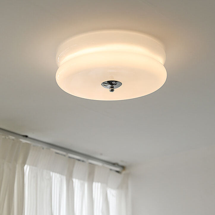 French Minimalist Cream Glass LED Light