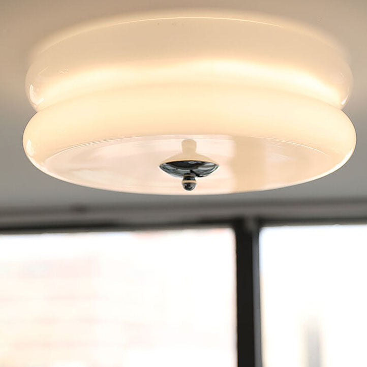 French Minimalist Cream Glass LED Light