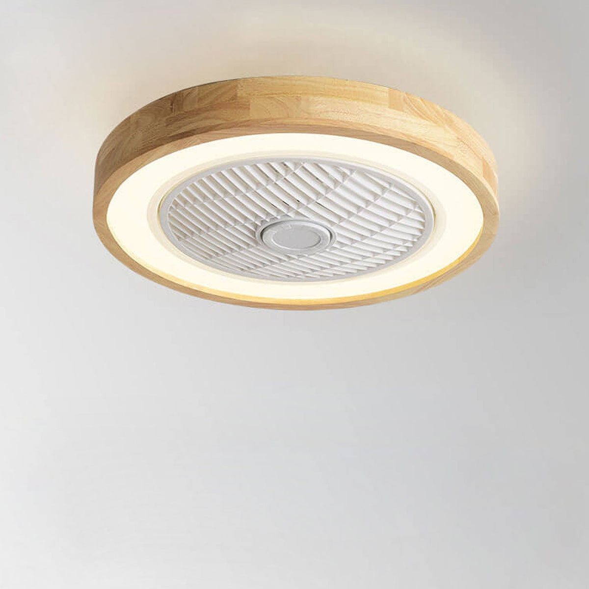 Wood Geometric Ceiling Fan Light
