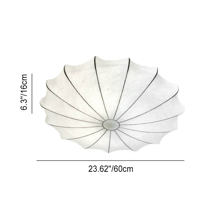 Nordic Faux Silk Round Flush Mount Light