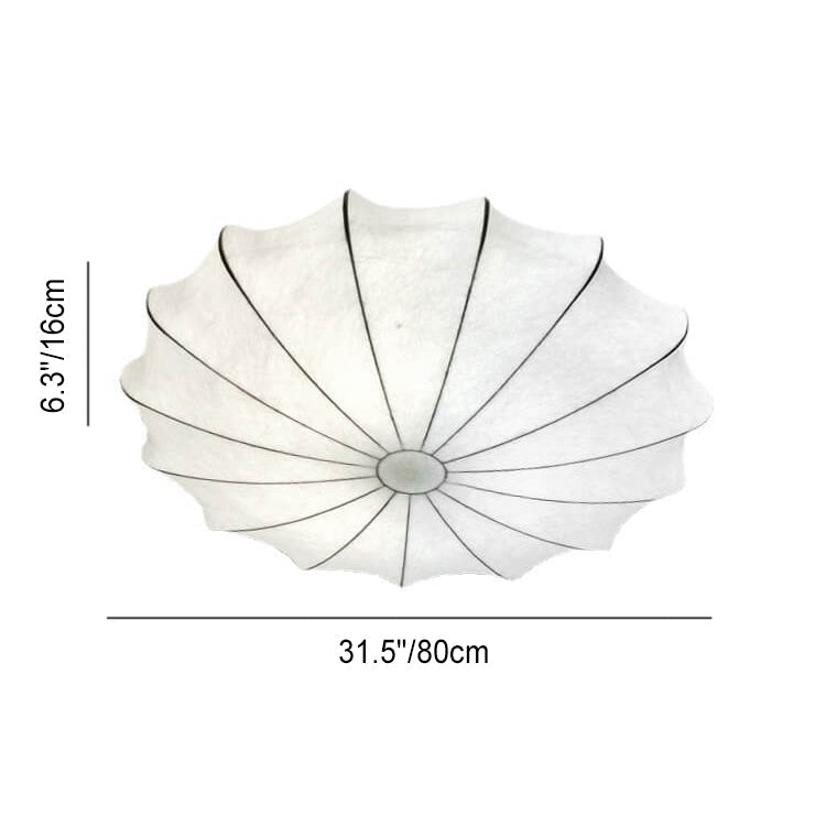 Nordic Faux Silk Round Flush Mount Light
